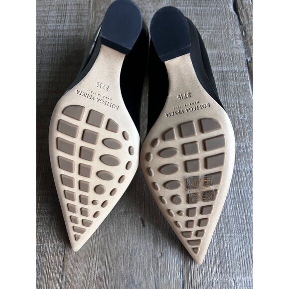 BOTTEGA VENETA Gloss black Leather Wedge Pumps heels size 37.5 - Picture 8 of 11